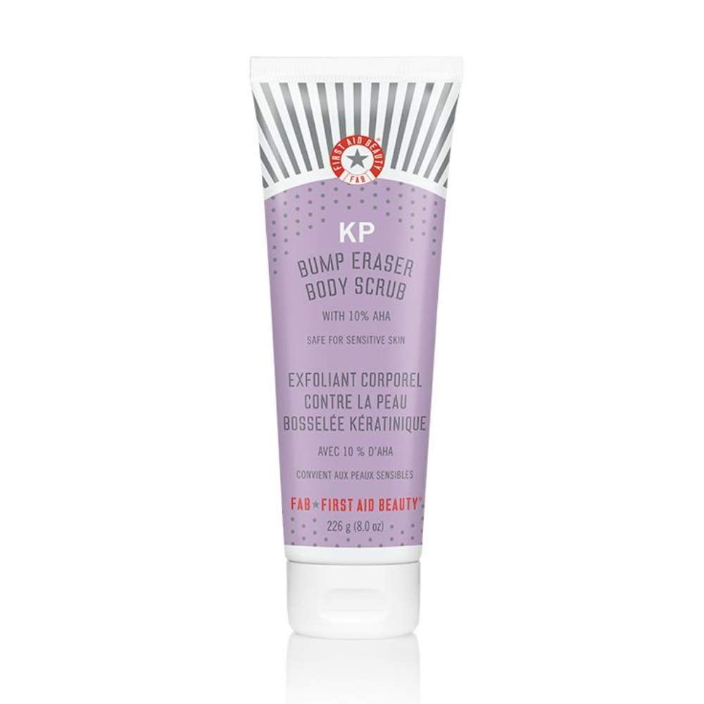 First Aid Beauty KP Bump Eraser Body Scrub with 10% AHA: Vegan Body Scrub  to Decongestant Pores and Gently Exfoliate the Skin (8 oz)