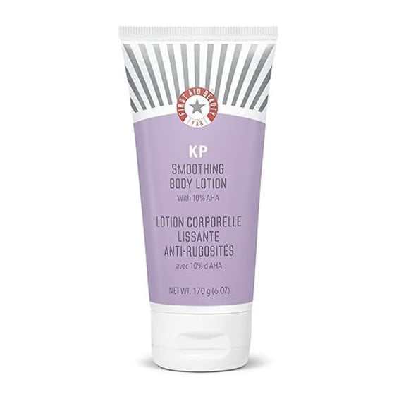 First Aid Beauty KP Smoothing Body Lotion  Chemically Exfoliates and Moisturizes with 10% Lactic Acid (AHA), Urea, Colloidal Oatmeal and Ceramides  6 oz