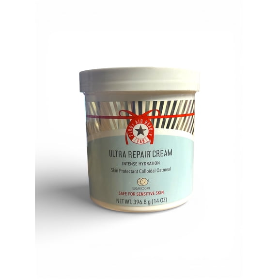 First Aid Beauty Ultra Repair Cream Moisturizer Sugar Cookie Scent, Intensive Hydration Face & Body, 14 oz