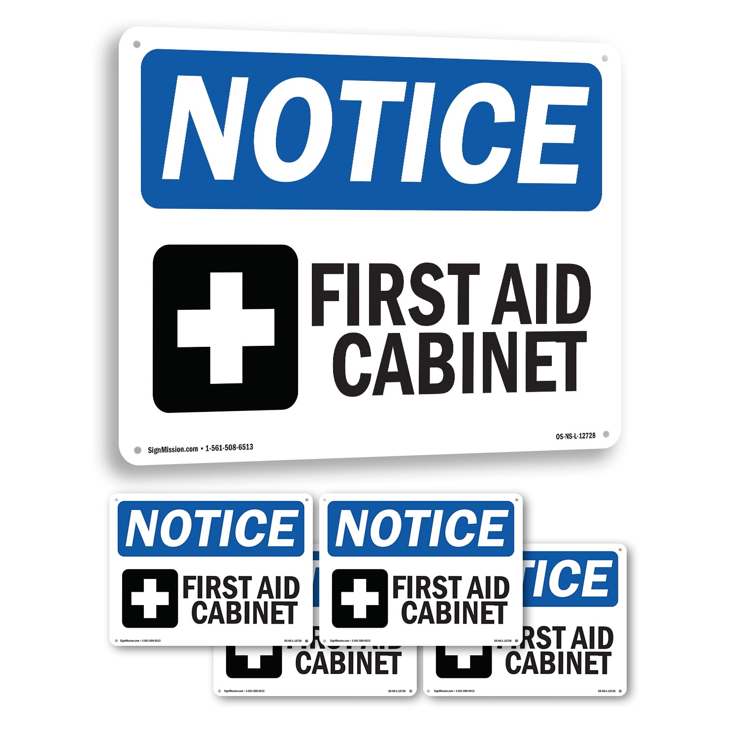 First Aid Cabinet OSHA Notice Aluminum Sign 24 Inch x 18 Inch - 5 Pack ...