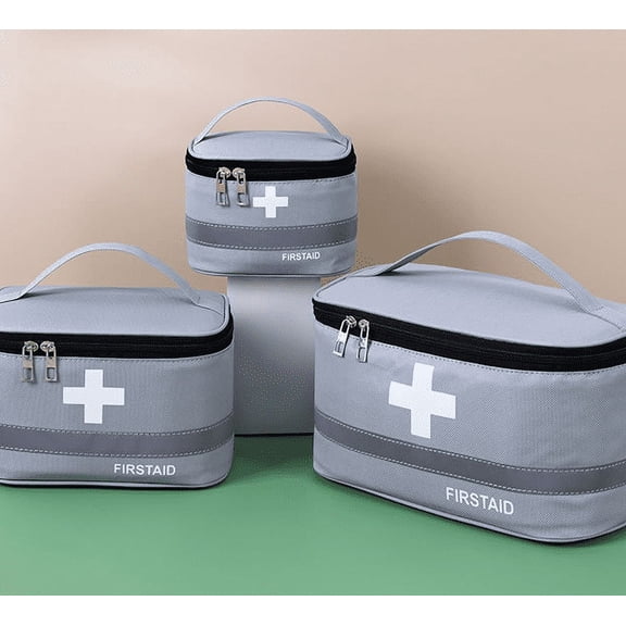 First Aid Carry Kit Bag - Case Box Pouch - Medical Emergency Survival Empty NEW-Gray-Large