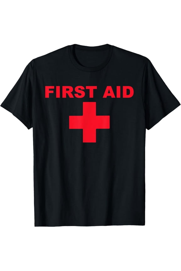t-shirt First Aid Cross Cool Medic Emergency Staff Uniform Men Women T-Shirt.