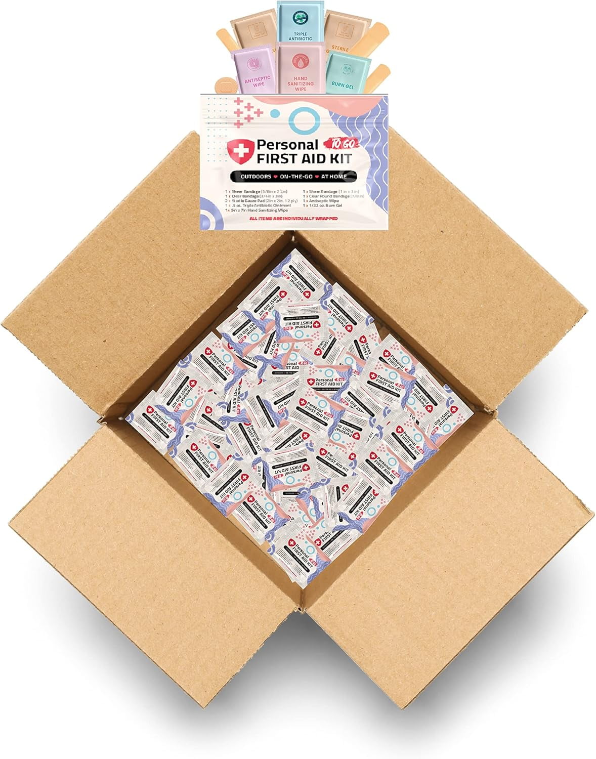 First Aid Emergency Medical Kit Mini and Travel Size - | Great for Kids, Schools, Business, Hiking, Camping | Wound Care Products (Abstract) (100)