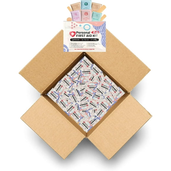 First Aid Emergency Medical Kit Mini and Travel Size - | Great for Kids, Schools, Business, Hiking, Camping | Wound Care Products (Abstract) (100)