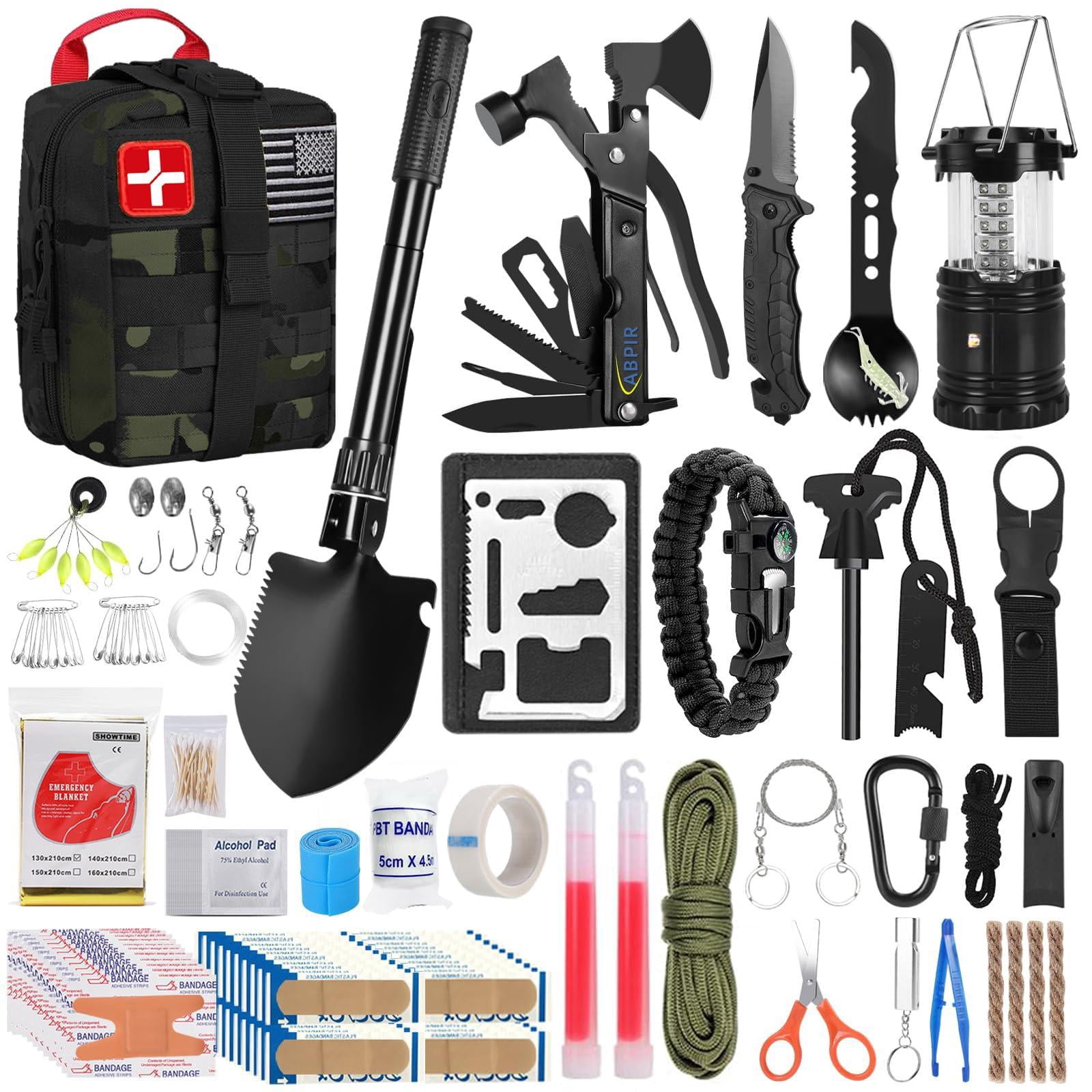 First Aid Kit  170 Kits Trauma With Gear Emergency Supplies For Hiking Camping Backpacking Outdoor Adventure Gifts Christmas Him Dad Men