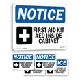 thumbnail image 1 of First Aid Kit AED Inside Cabinet OSHA Notice Aluminum Sign 18 Inch x 12 Inch - 5 Pack, 1 of 8