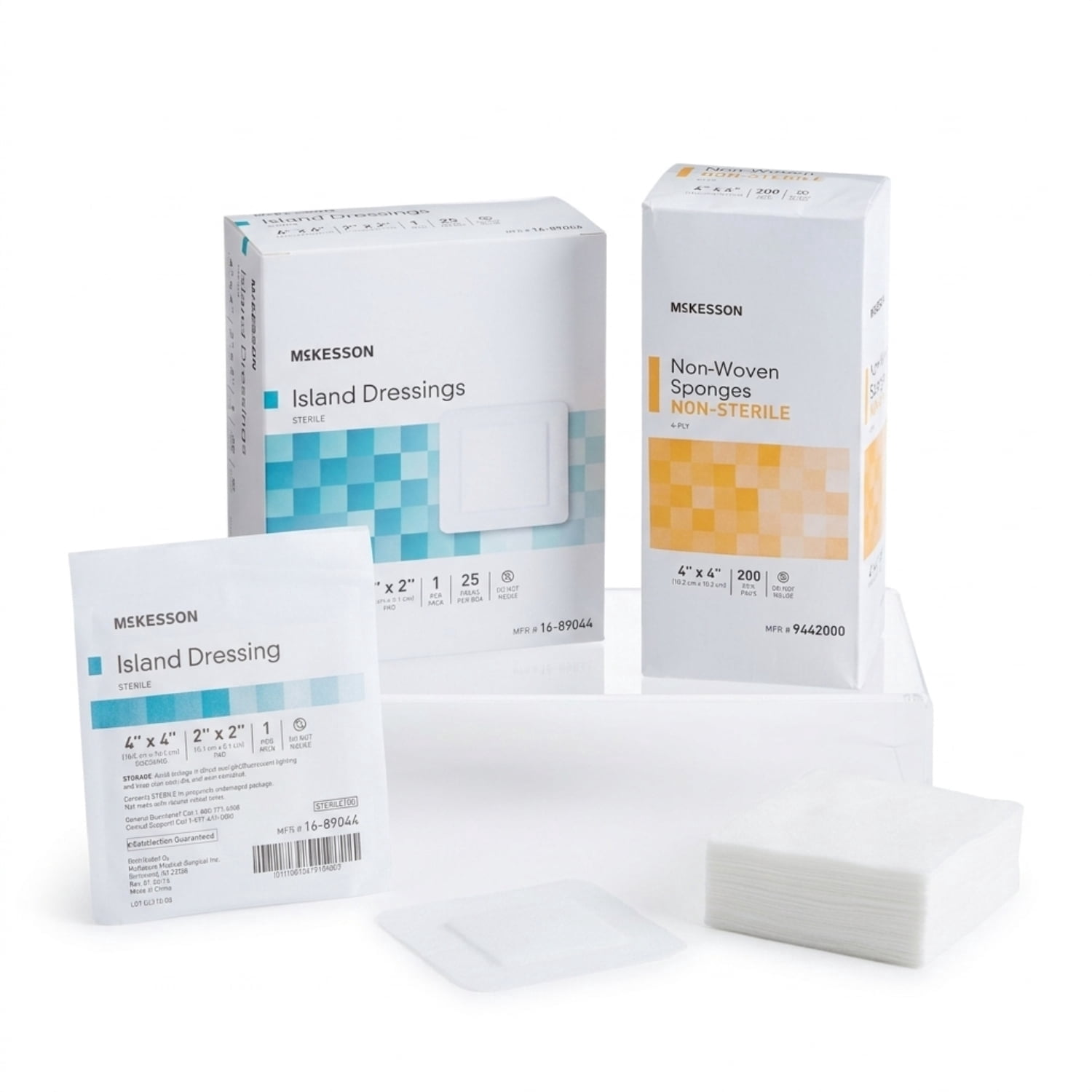 First Aid Kit Bundle – McKesson Bandages 4x4 x2  Count 200+ Gauze Pads 4x4 12-Ply (3 Items) Count 50