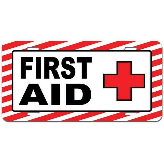 First Aid Kit - Business Sign Novelty Metal Vanity License Tag Plate