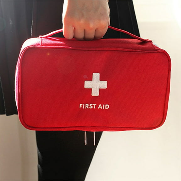 First Aid Kit Emergency Portable Travel Outdoor Survival Medical Bag (Red)
