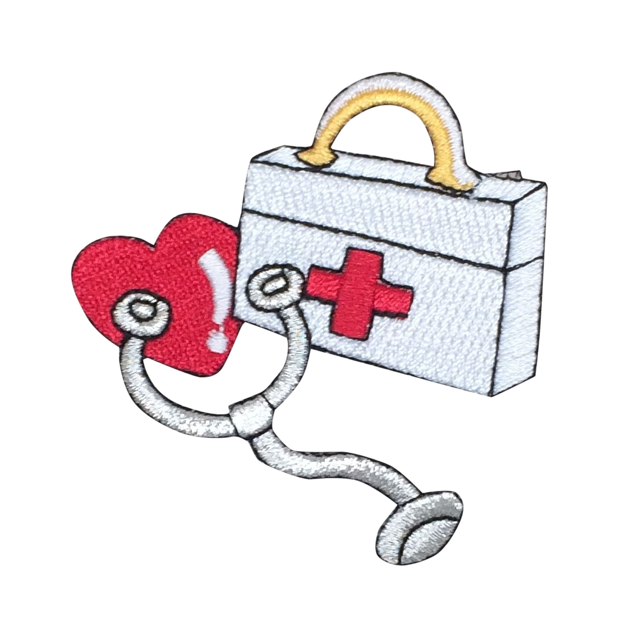 First Aid Kit Heart Stethoscope Medical Doctor/Nurse Iron On