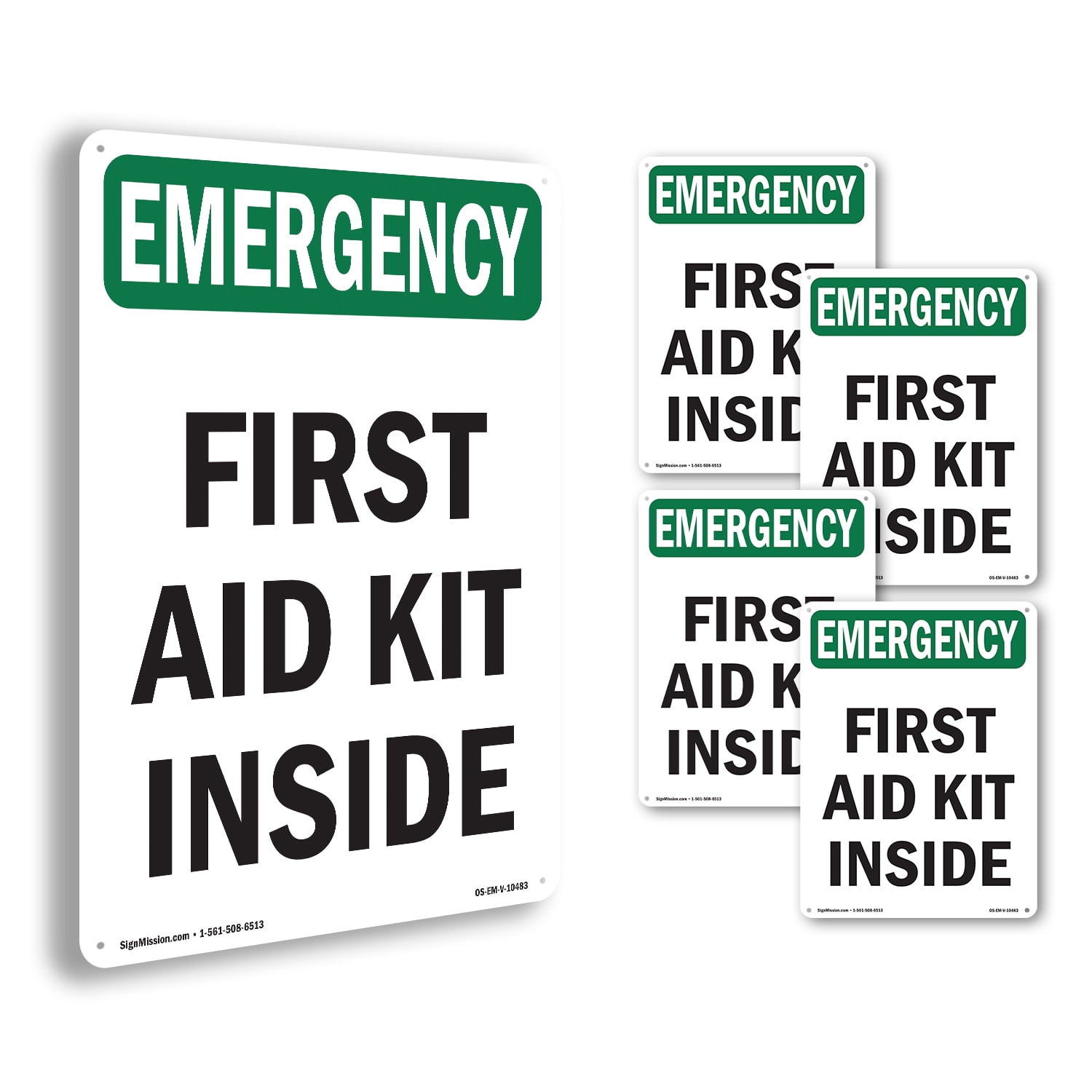 Operating First Aid Osha Sign First Aid Kit Inside OSHA Emergency Aluminum Sign 24 Inch x 18 Inch - 5 ...