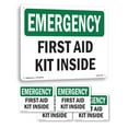 thumbnail image 1 of First Aid Kit Inside OSHA Emergency Rigid Plastic Sign 14 Inch x 10 Inch - 5 Pack, 1 of 8