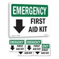 thumbnail image 1 of First Aid Kit OSHA Emergency Rigid Plastic Sign 18 Inch x 12 Inch - 5 Pack, 1 of 8