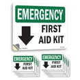 thumbnail image 1 of First Aid Kit OSHA Emergency Vinyl Decal Label 14 Inch x 10 Inch - 10 Pack, 1 of 6