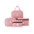 thumbnail image 1 of First Aid Kit, Pink Portable 4 Piece Set, Lightweight Empty Medical Storage Pouches with Carrying Handle for Travel Camping Outdoor Home Emergency Survival Use, 1 of 8