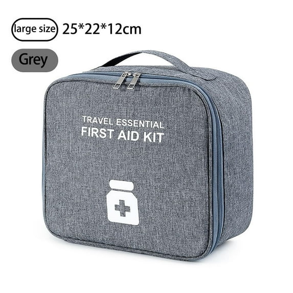 First Aid Kit, Portable Emergency Prevention Kit, Waterproof Ripstop Fabric Outdoor Survival Bag with Multiple Pockets Easy Carry, Gray