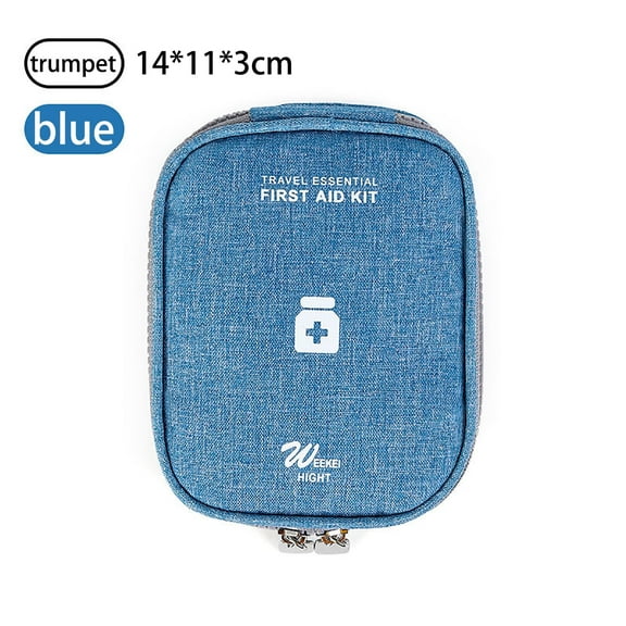 First Aid Kit, Portable Emergency Prevention Kit, Waterproof Ripstop Fabric Outdoor Survival Bag with Multiple Pockets Easy Carry, Light Blue