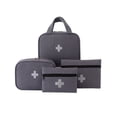 thumbnail image 1 of First Aid Kit, Portable Travel Emergency Medical Pouch 4-Piece Set in Gray, Lightweight Compact Carry Medicine Organizer Bags for Outdoor Camping Hiking Home Office Car Trip Daily Use, 1 of 8