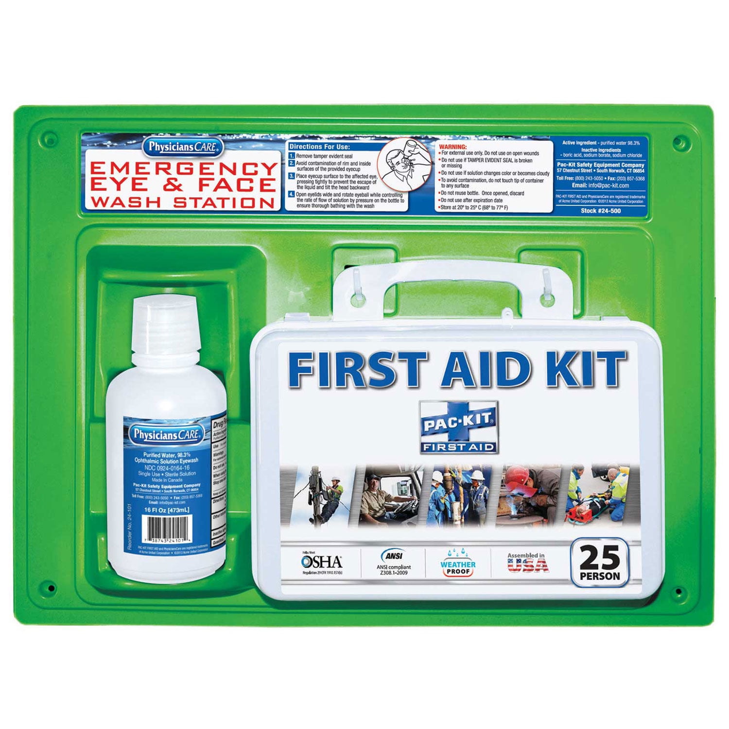 Physicians Care #24-500 Eye Flush Solution with First Aid Kit