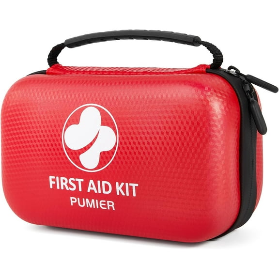 First-Aid-Kit-for-Car-Home-Travel-Camping-Businesses, Compact Waterproof Hard Case, Public Emergency Medical Kits - Perfect for Survival, Vehicle, Boat, Sports, Hiking, Office, Dorm (PUMIER)