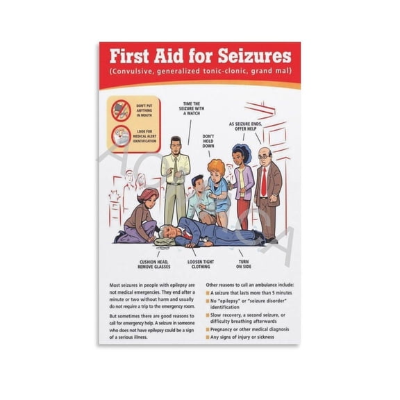 First Aid Knowledge Poster Epileptic Seizure Emergency First Aid Knowledge Guide Poster Canvas Painting Posters And Prints Wall Art Pictures for Living Room Bedroom Decor