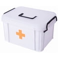 thumbnail image 1 of White Large Empty Medical Box for Home Emergency Supplies, Travel, Car, and Dorms – Compact First Aid Box with Handle, Detachable Tray and Locking Lid – Medical Organizer and First Aid Kit Storage, 1 of 8