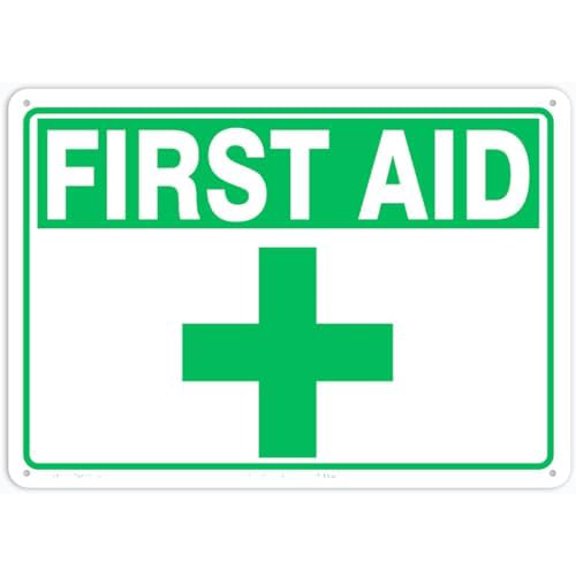 First Aid Novelty Metal Sign Wall Decor For Home Gate Garden Bars Restaurants Cafes Office Store Pubs Club Sign Gift 8X12Inch