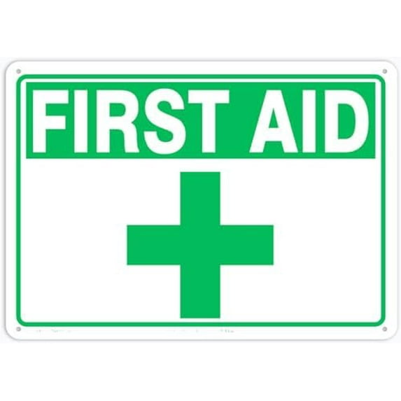 First Aid Novelty Metal Sign Wall Decor For Home Gate Garden Bars Restaurants Cafes Office Store Pubs Club Sign Gift 8X12Inch