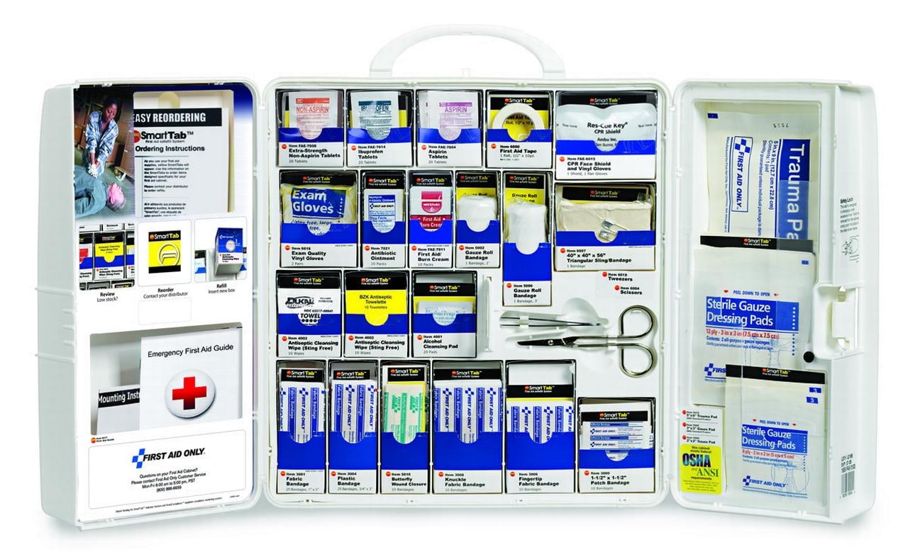First Aid Only Cabinet First Aid Kit with Meds
