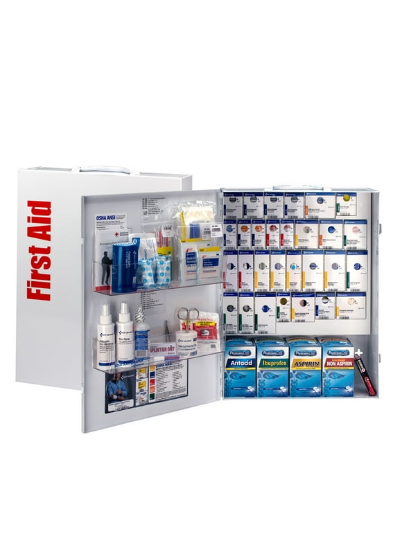 First Aid Only 150 Person XL SmartCompliance Metal Cabinet with Medication, 109 pc