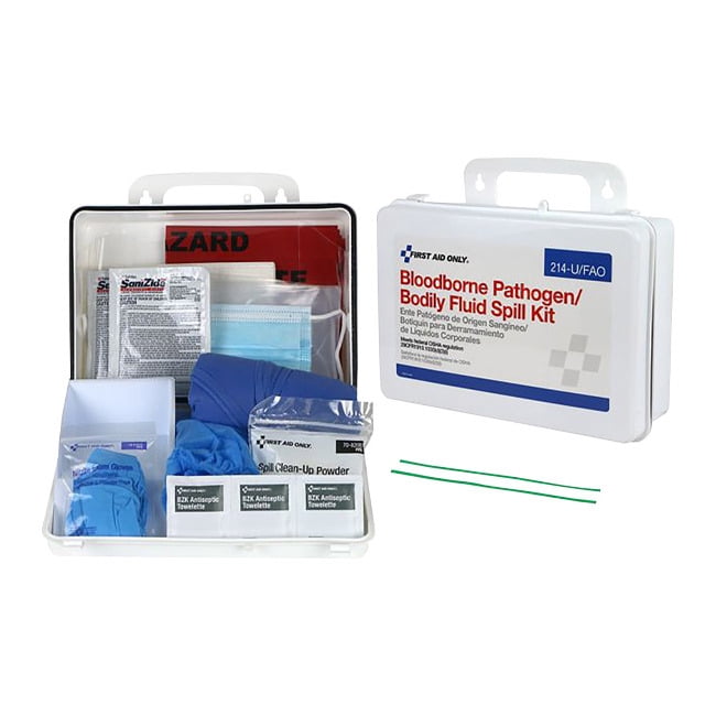 First Aid Only 214UFAO Bloodborne Pathogen/Bodily Fluid Spill Cleanup Kit, 2.5" x 9" x 8"