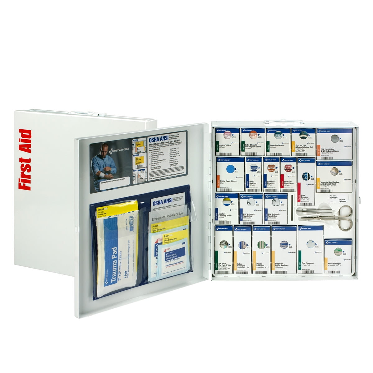 First Aid Only 50 Person Large Metal SmartCompliance First Aid Cabinet ...