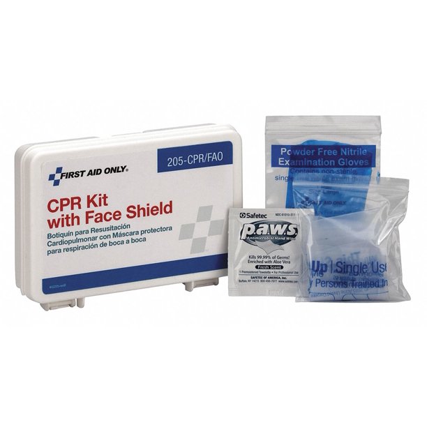 First Aid Only CPR Kit,Adult,White,4 Pieces 205CPR/FAO Walmart