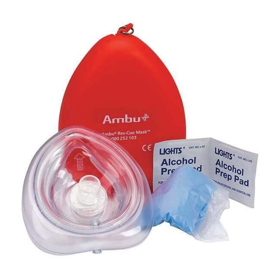 First Aid Only CPR Mask,6 Components,4-1/4 in. L M573-AMBU