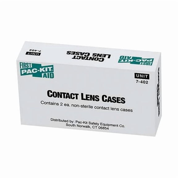 First Aid Only Contact Lens Cases, White, Plastic 7-402