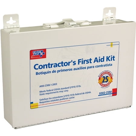 First Aid Only Contractors First Aid Kit 25 Person Metal Case
