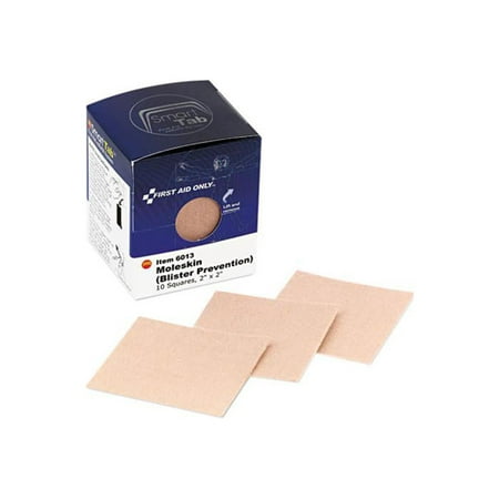 First Aid Only FAE-6013 Moleskin/Blister Protection, 2” Squares, 10/Box