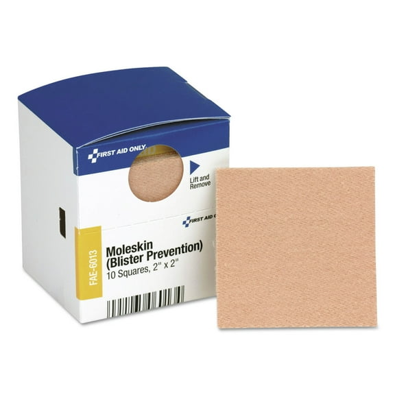First Aid Only FAE-6013 SmartCompliance 2 in. Squares Moleskin/Blister Protection (10/Box)