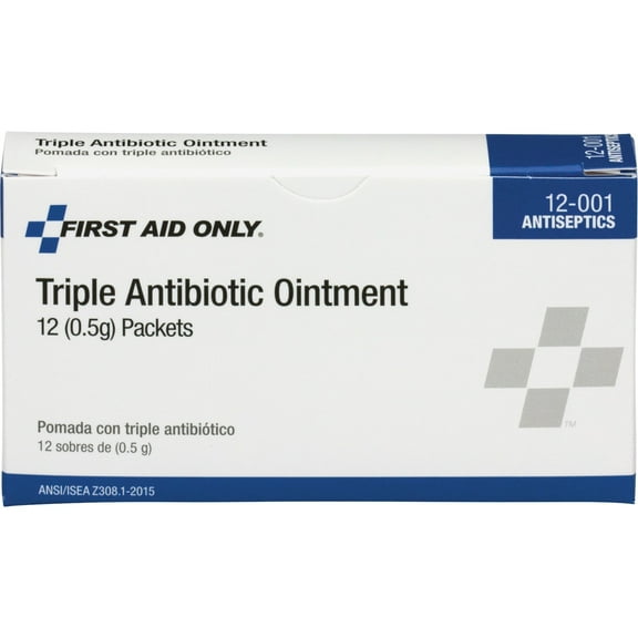 First Aid Only, FAO12001, Triple Antibiotic Ointment Packets, 12 / Box