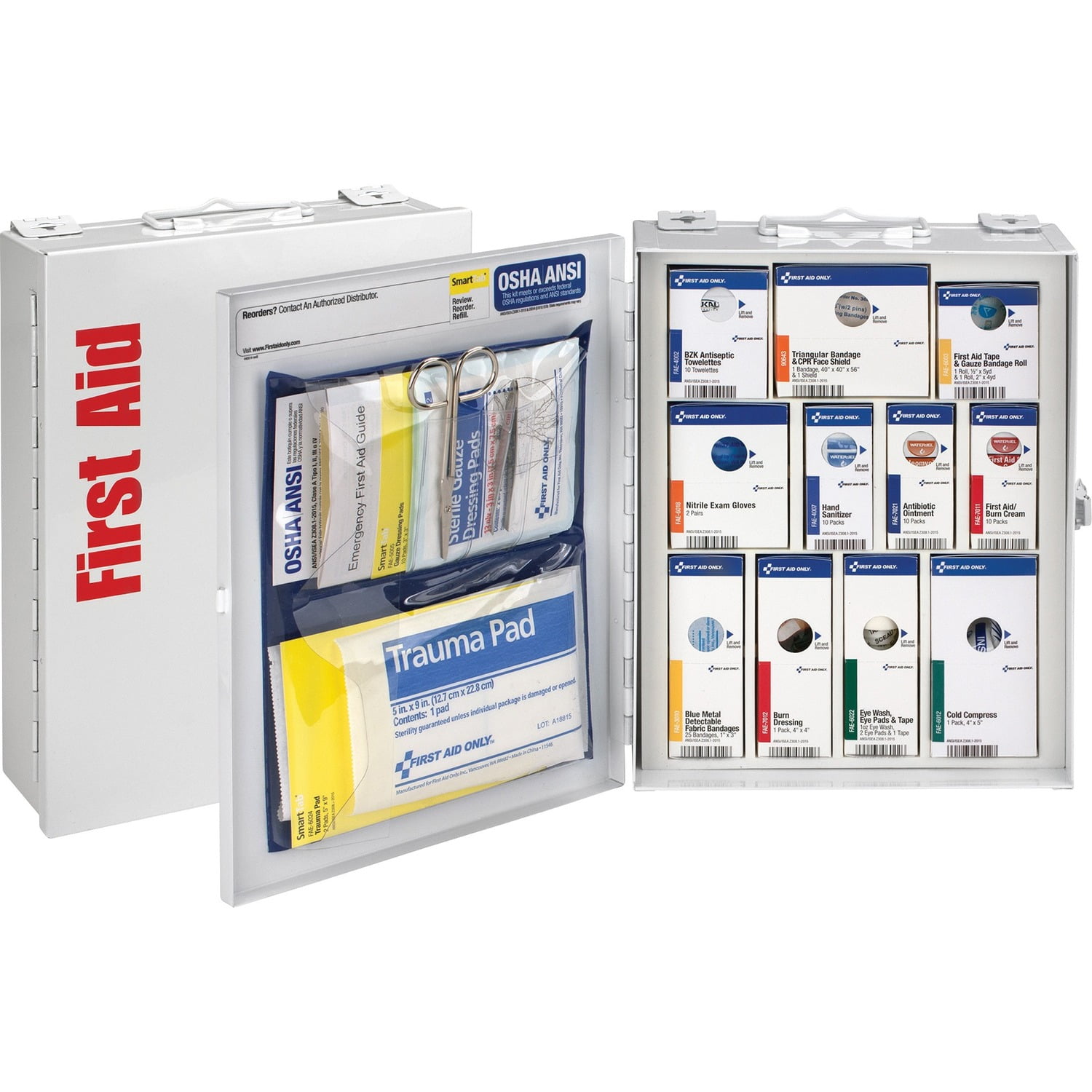 First Aid Only, FAO90658, 25-Person Medium SmartCompliance Food Service Cabinet, 1 Each, White