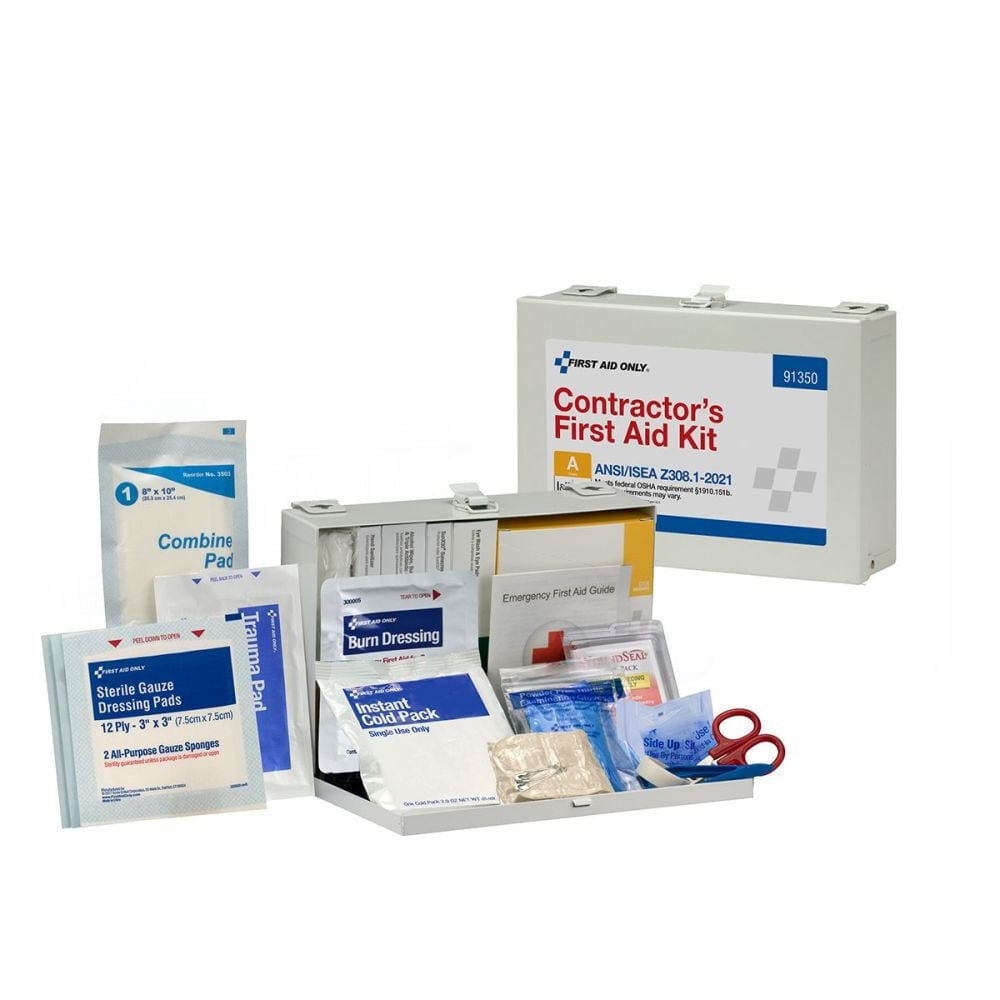 First Aid Only First Aid Kit 25 Person Contractor Metal Portable