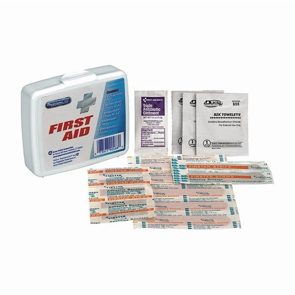 First Aid Kit and Housing, Plastic 16 Components, 5 People Served 90488