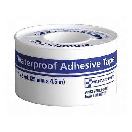 First Aid Only Waterproof Tape, White, WP1 in. W, 5 in. L M687-P
