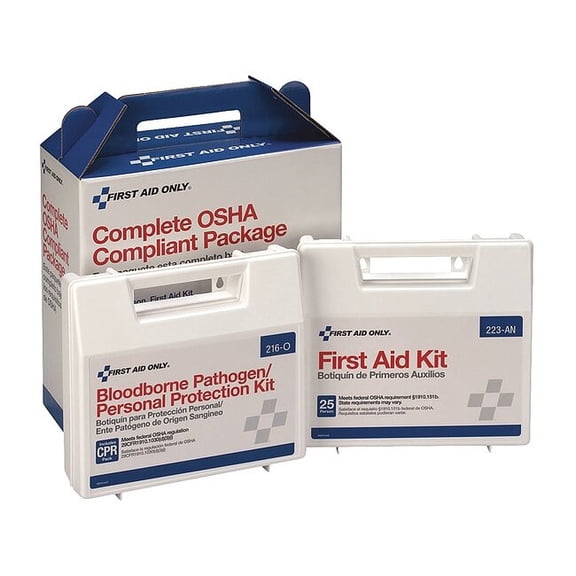 First Aid Kit and Housing, Plastic 137 Components, 25 People Served