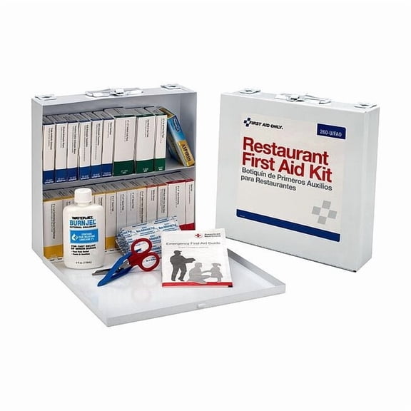 ANSI 2015 Compliant Industrial First Aid Kit, 204 Pieces, Metal Case