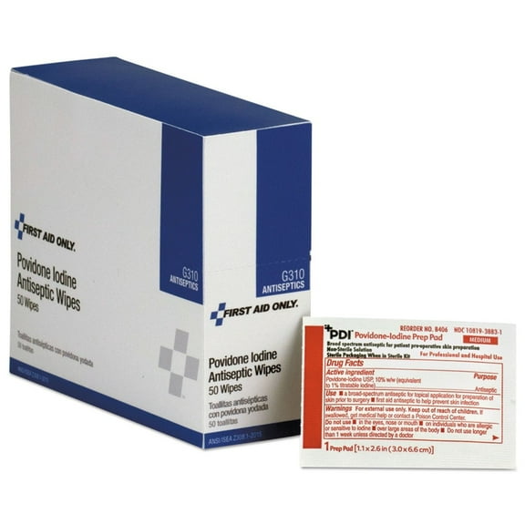First Aid Only G310 PVP Iodine Refill for SmartCompliance General Business Cabinet (50/Box)