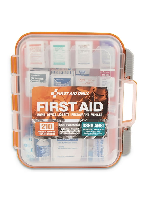 First Aid Only Inc 91064 Ansi Class A Bulk First Aid Kit, 210 Pieces, Plastic Case