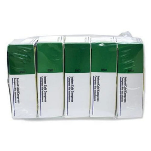 First Aid Only Inc B503-5 Instant Cold Compress, 5 Compress/pack, 4" X 5", 5/pack
