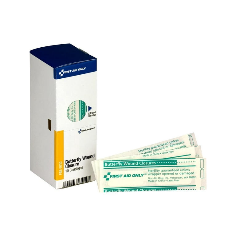 First Aid Only Butterfly Wound Closure Bandages - 10/Box - White First Aid Only Butterfly Wound Closure Bandages - 10/Box - White
