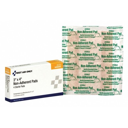 First Aid Only Non-Stick Pad with Adhesive Edges,4 Pe  A235